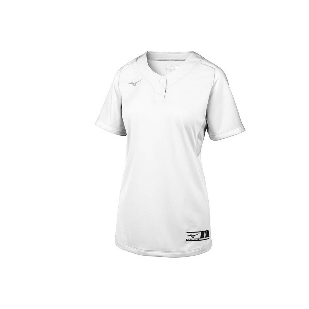 Mizuno Women's Aerolite 2-Button Softball Jersey White (350715-HBF)